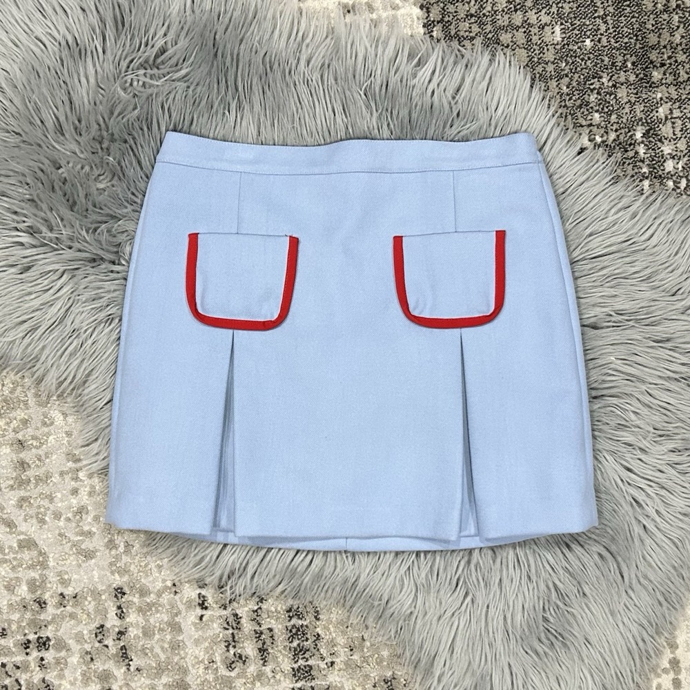 CPC Childrenswear Girl's Blue Cerulean Pleated Front Pocket Mini‎ Skirt Size 12Y